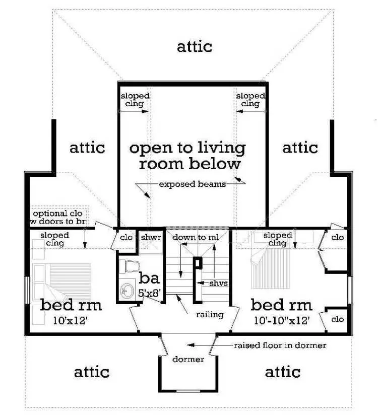 Upper level floor plan